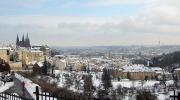 Прага зимой. Вид на город